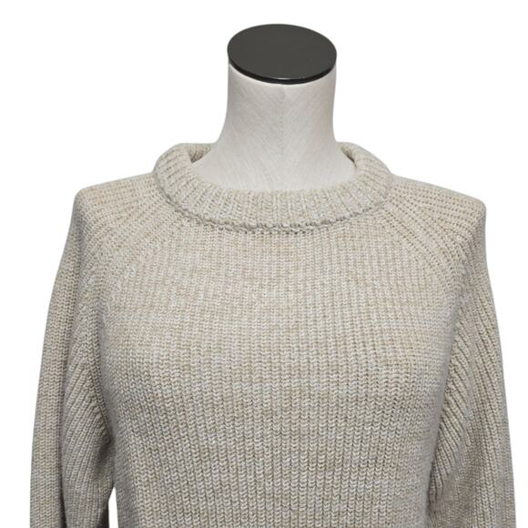 Modern Citizen Womens Size Small Light Beige Crew Sweater Long Sleeve Slit Sides - Picture 7 of 9